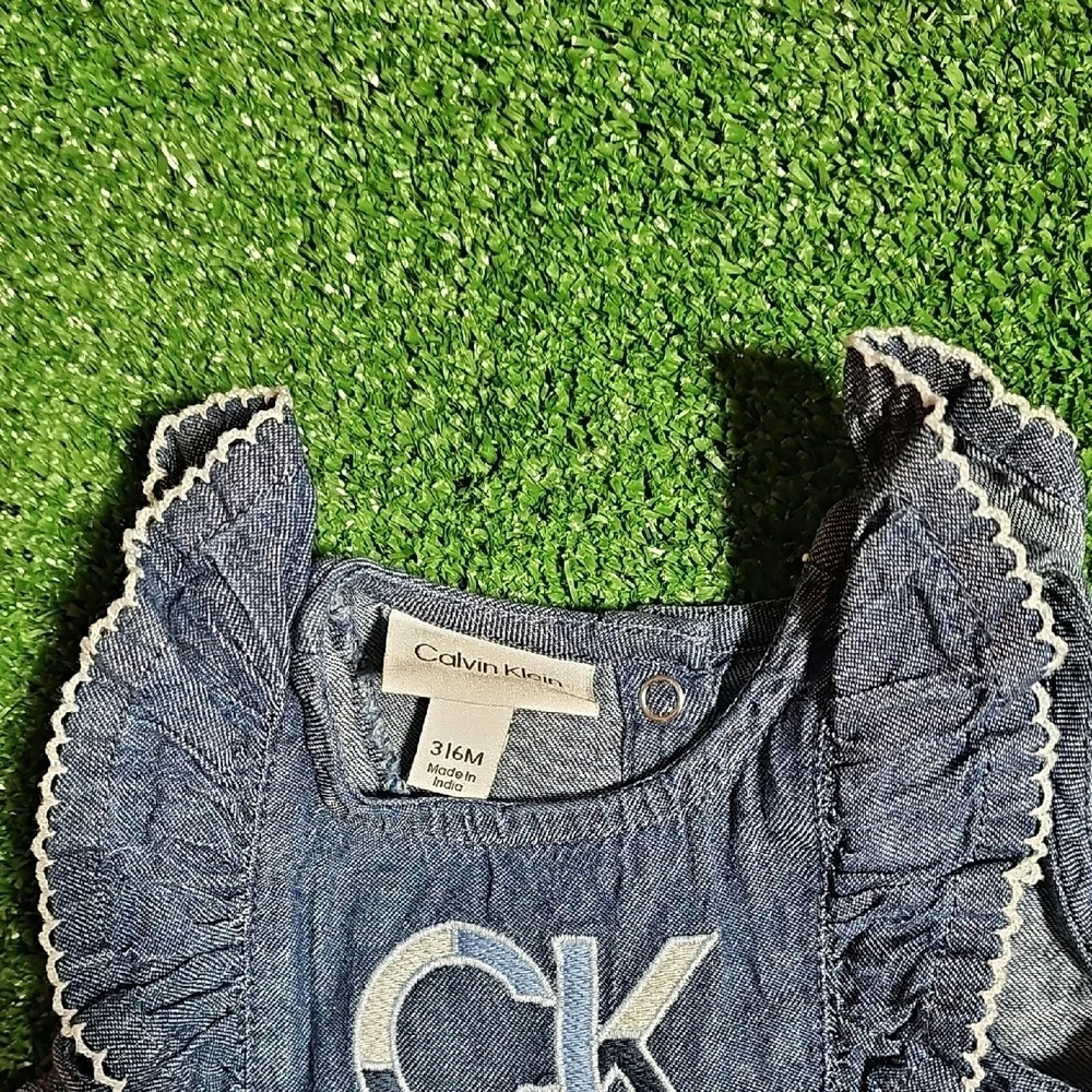 Calvin Klein Blue Baby Dress with Ruffles